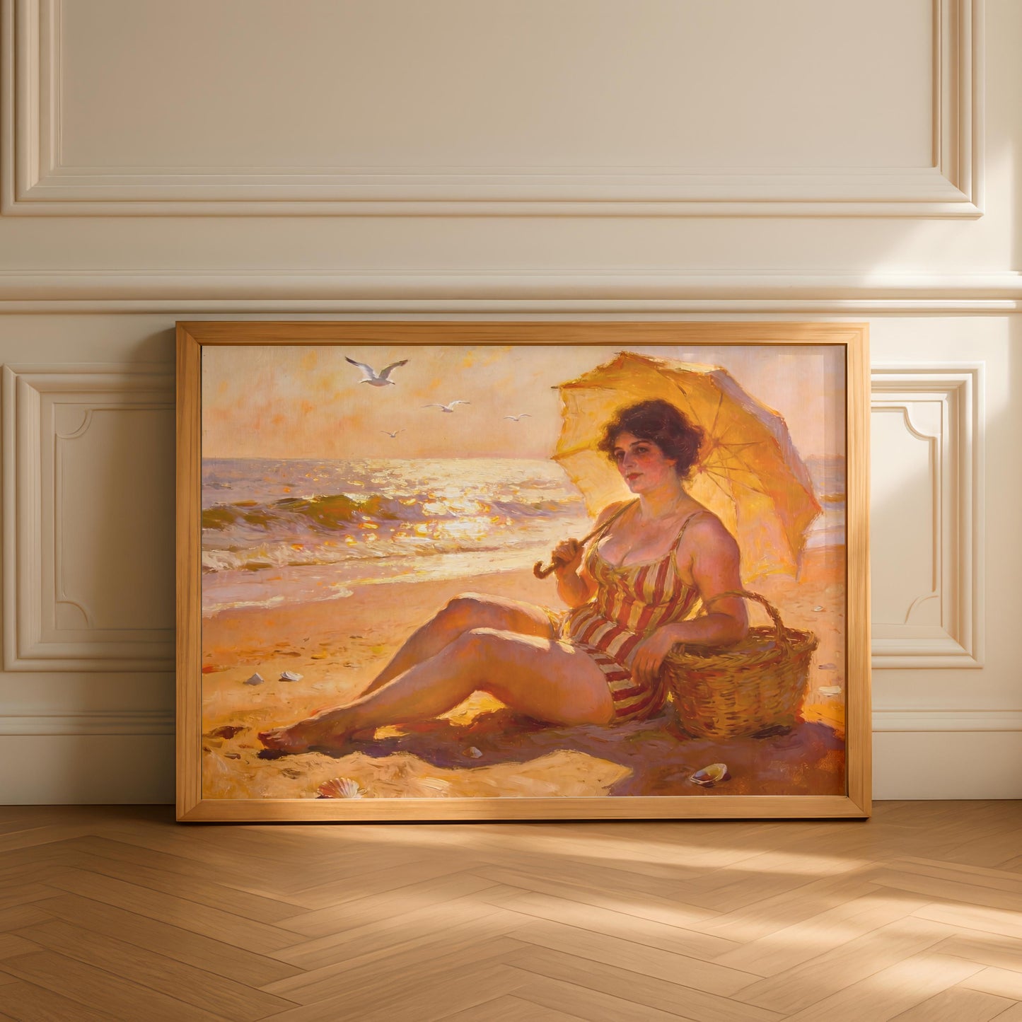 "Mariella" Woman on the Beach Art Print