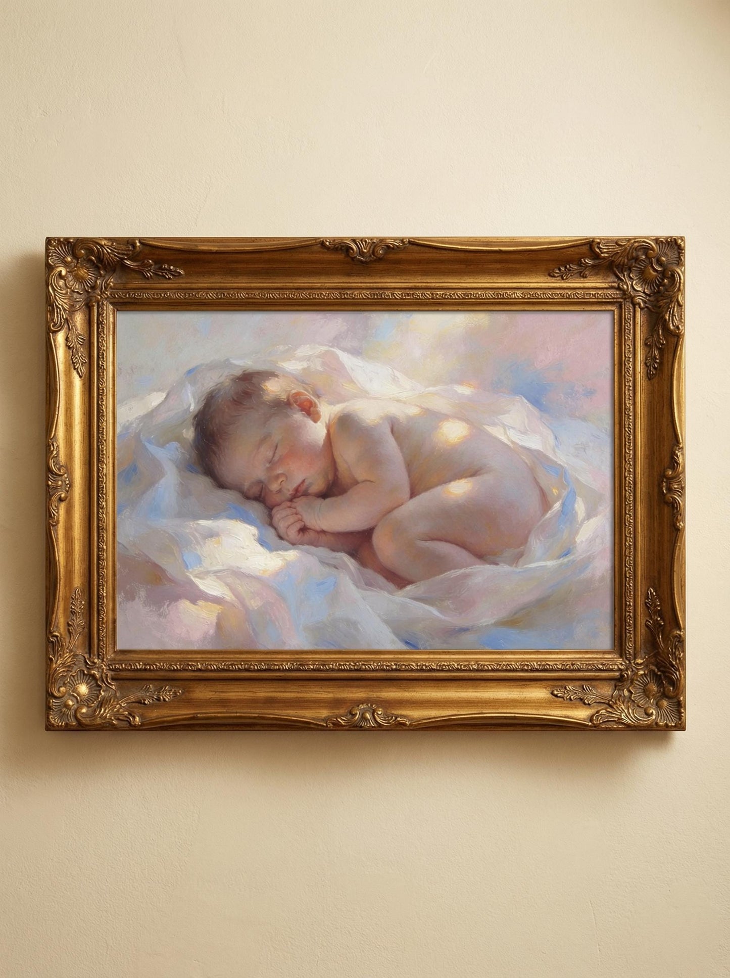 Baby Portrait Painting | Nursery Wall Art Print