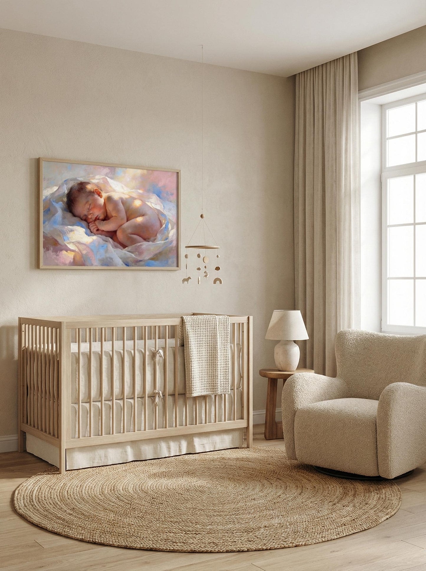 Baby Portrait Painting | Nursery Wall Art Print