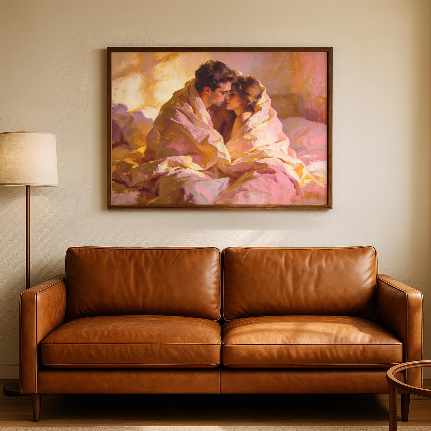 "Mon Cœur" Couple Wrapped in Love Oil Painting