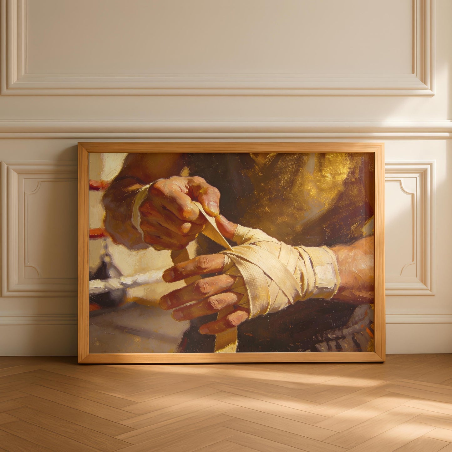 Boxer Wrapping Hands Painting