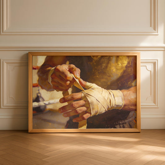 Boxer Wrapping Hands Painting