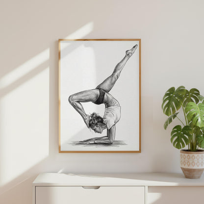 Yoga Handstand Figure Drawing