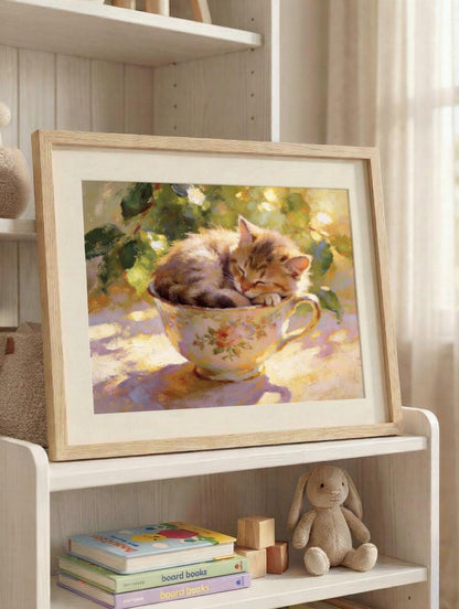 Kitten in a Teacup Painting
