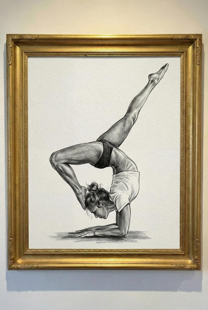 Yoga Handstand Figure Drawing
