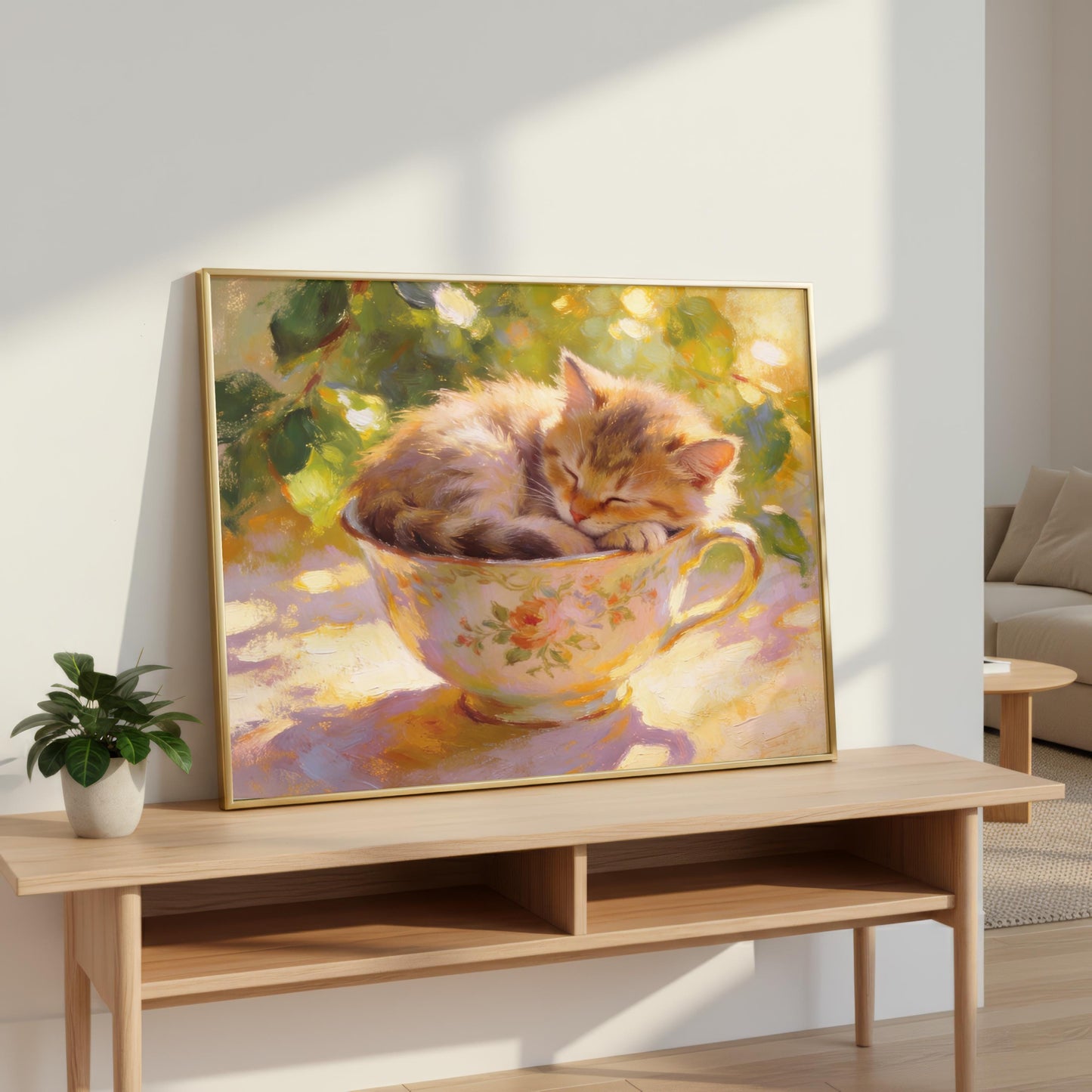 Kitten in a Teacup Painting