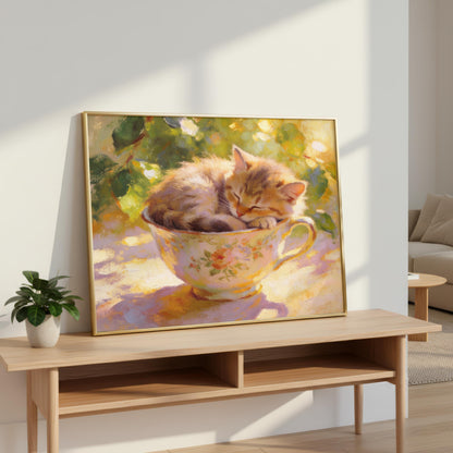 Kitten in a Teacup Painting