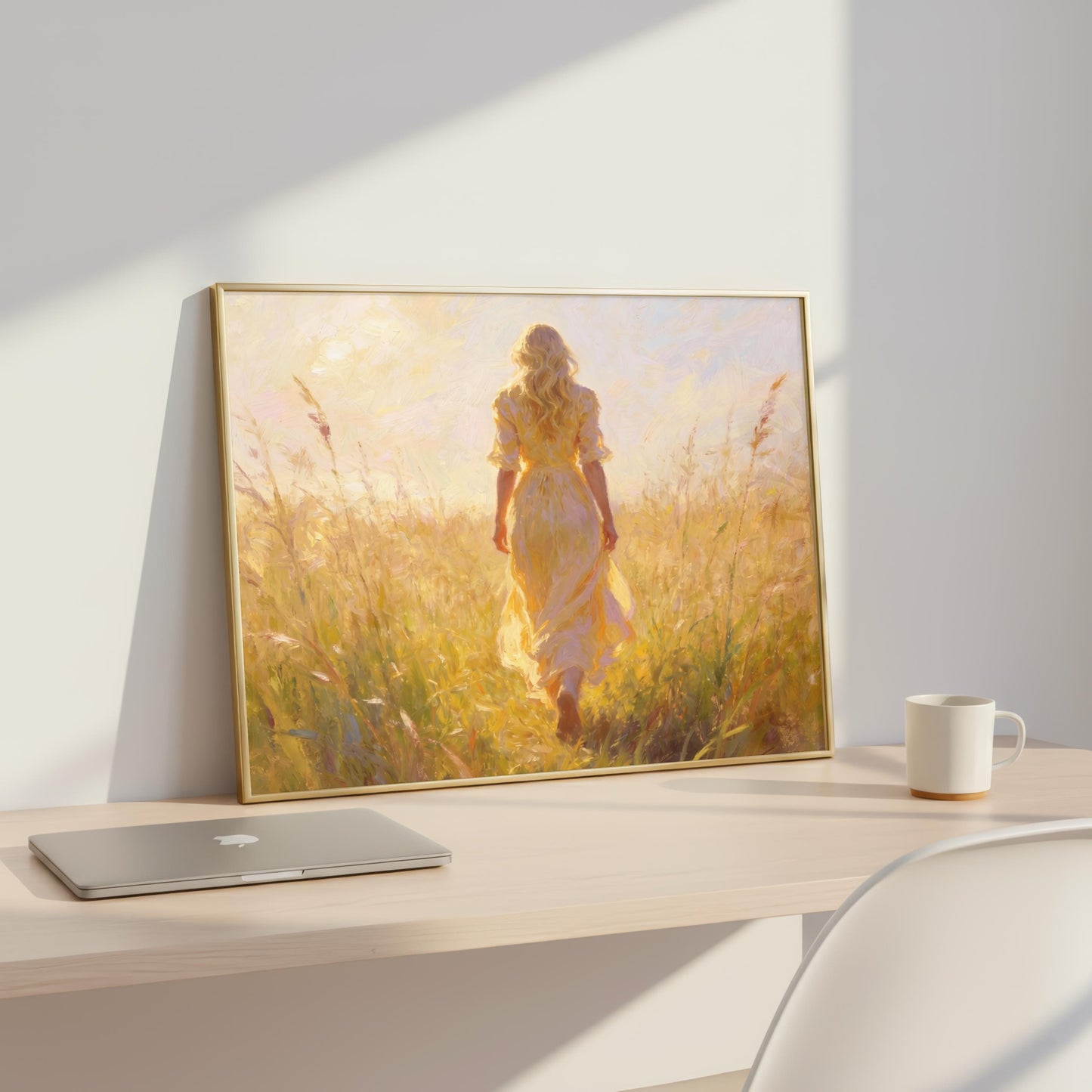 Beautiful Lady Walking in Long Grass